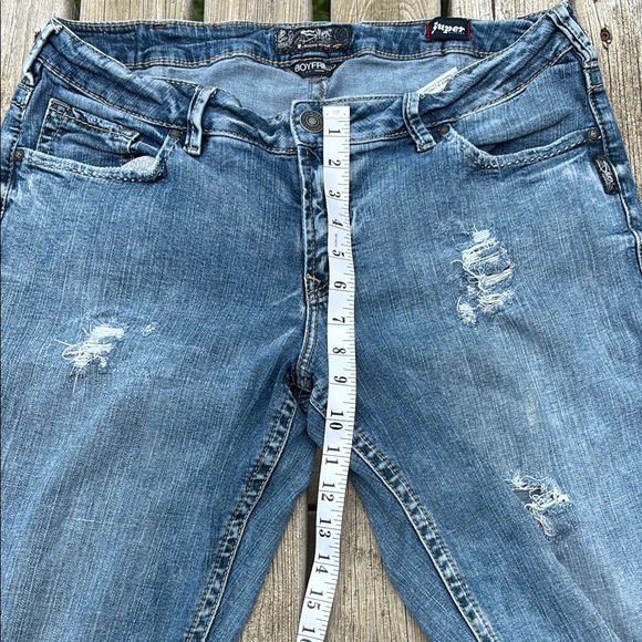 Silver Jeans Women’s Boyfriend Distressed Straight Leg Sz 14 - Picture 9 of 12